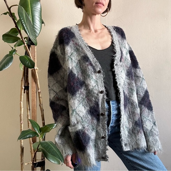 NWT R13 Fluffy Oversized Distressed Edge Cardigan - Picture 3 of 9